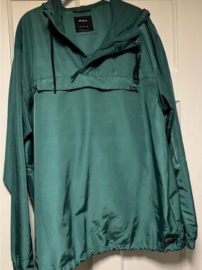 RVCA Men’s green packaway anorak jacket size large